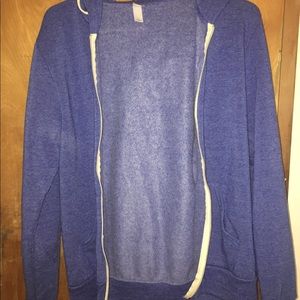 blue zip up